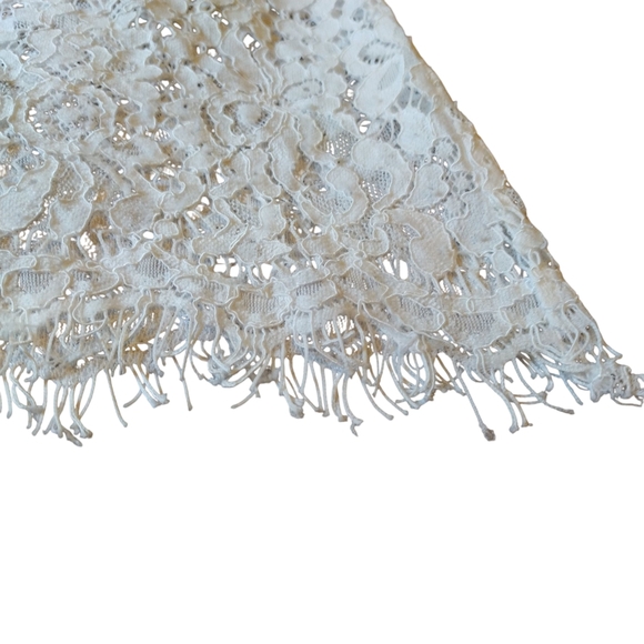 Chicos Tank Top Womens 1 Medium M White Sleeveless Shirt Stretch Blouse Lace - Picture 3 of 8